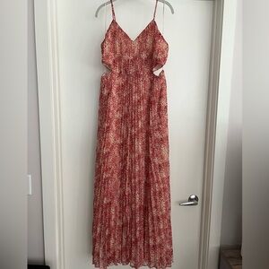 Express Pleated Maxi Dress with Cut Outs